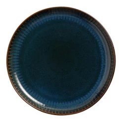 World Market Blue Reactive Glaze Ribbed Salad Plate