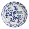 World Market Blue And Aqua Floral Hand Painted Dinner Plate