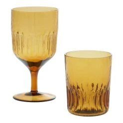 World Market Iona Amber Textured Bar Glass