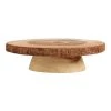 World Market Wood Bark Pedestal Stand