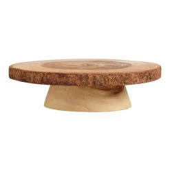 World Market Wood Bark Pedestal Stand
