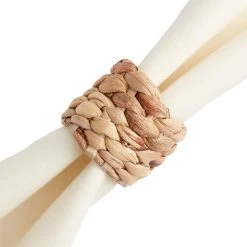 World Market Natural Water Hyacinth Braided Napkin Rings 2 Pack