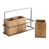World Market Wood and Metal Flatware Caddy