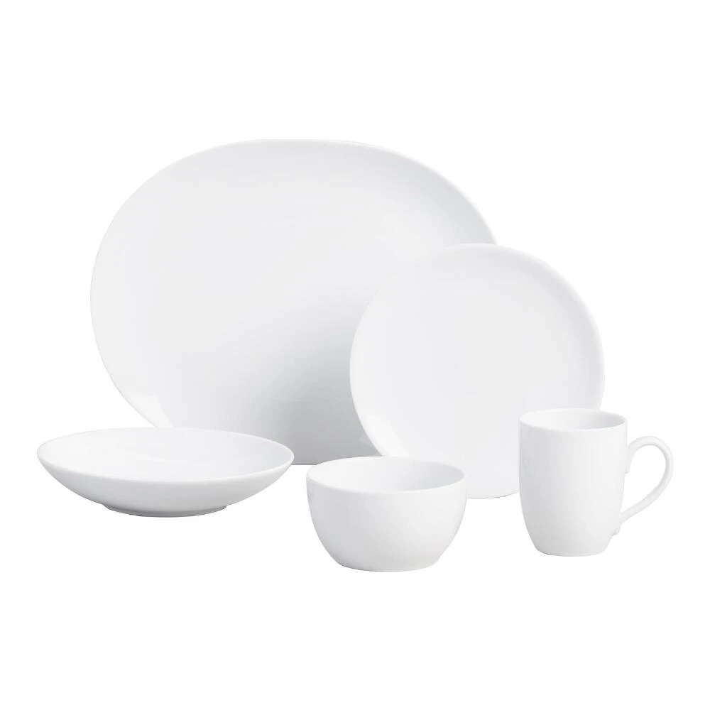 World Market Coupe White Porcelain Flared Rim Serving Bowl 2 World Market Coupe White Porcelain Flared Rim Serving Bowl - Image 2