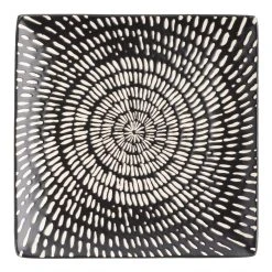 World Market Trilogy Square Black And White Swirl Salad Plate Set Of 4