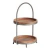 World Market Wood and Metal 2-Tier Serving Stand