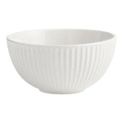 World Market White Whittle Ribbed Cereal Bowl