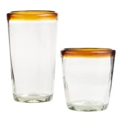 World Market Carmelo Amber Recycled Bar Glasses Set Of 2