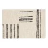 World Market Ivory and Black Rustic Stripe Patch Placemats Set of 4