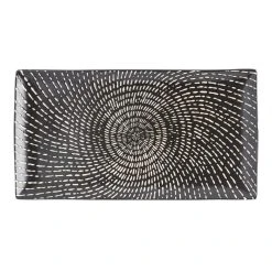 World Market Trilogy Rectangular Black And White Swirl Serving Platter