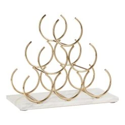 World Market Marble and Gold 6 Bottle Wine Rack
