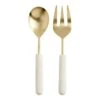 World Market Gold Metal And White Marble Salad Servers 2 Piece Set