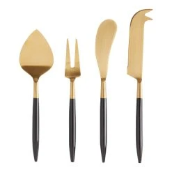 World Market Shay Black And Gold Cheese Knives 4 Piece Set