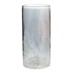 World Market Freida Smoke Luster Crackle Highball Glass