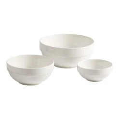 World Market Natural White Porcelain Stacked 3 Piece Serving Bowl Set -Cheap Dining Store unnamed file 854