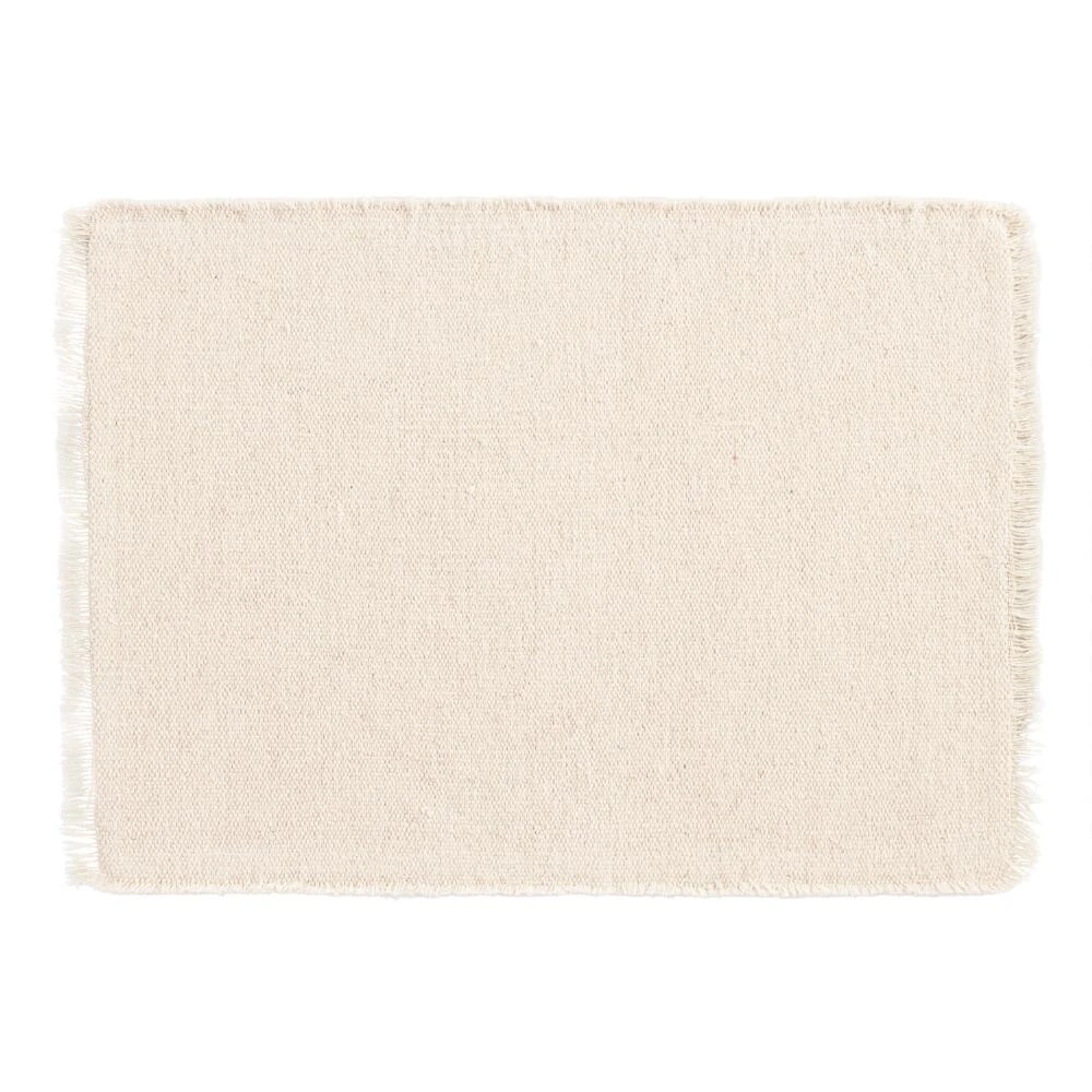 World Market Neutral Woven Placemats with Natural Fringe Set of 4 1 World Market Neutral Woven Placemats with Natural Fringe Set of 4