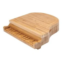 World Market Bamboo Grand Piano Cheese Board Set