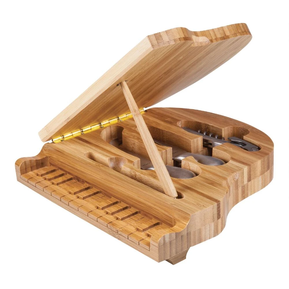 World Market Bamboo Grand Piano Cheese Board Set 2 World Market Bamboo Grand Piano Cheese Board Set - Image 2