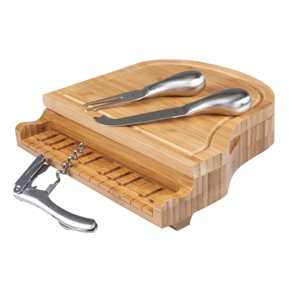 World Market Bamboo Grand Piano Cheese Board Set 3 World Market Bamboo Grand Piano Cheese Board Set - Image 3