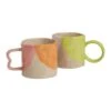 World Market Reactive Glaze Ovals Hand Painted Ceramic Mug