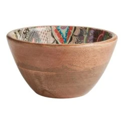 World Market Janice Small Multicolor Enamel Wood Bowl