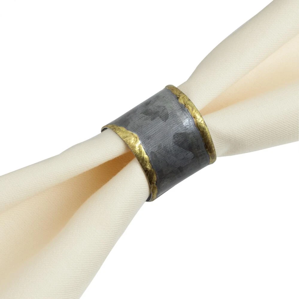 World Market Gold Rim Metal Napkin Ring Set of 4 1 World Market Gold Rim Metal Napkin Ring Set of 4