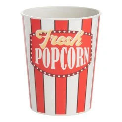 World Market Red Stripe Bamboo Fiber and Melamine Popcorn Container