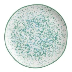 World Market Aqua Splatter Hand Painted Salad Plate