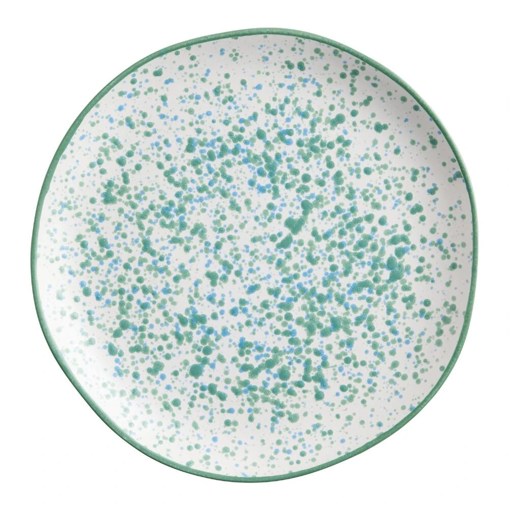 World Market Aqua Splatter Hand Painted Salad Plate 1 World Market Aqua Splatter Hand Painted Salad Plate