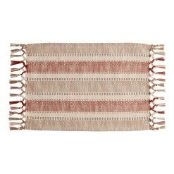 World Market Terracotta Stripe Woven Knotted Placemats Set of 4