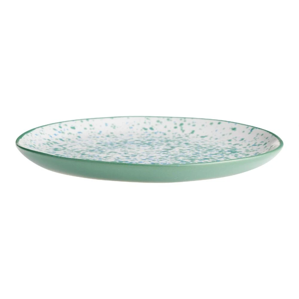 World Market Aqua Splatter Hand Painted Salad Plate 2 World Market Aqua Splatter Hand Painted Salad Plate - Image 2